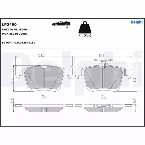 DELPHI Arka Fren Balatası Tk LP2490