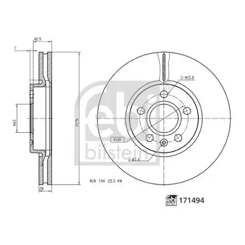 FEBI BILSTEIN Ön Fren Diski Takım 16 Jant FEBI 171494