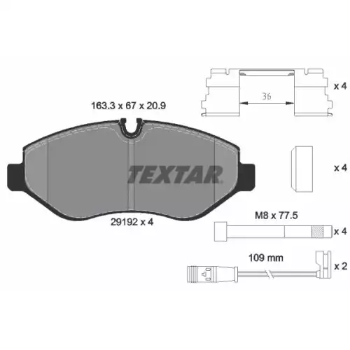 TEXTAR Ön Fren Balatası Tk Fişli 2919202