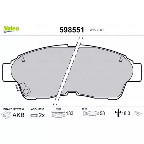 VALEO Ön Fren Balatası Tk 598551