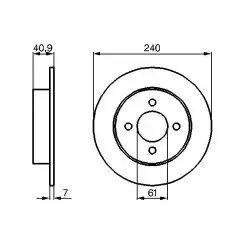 BOSCH Arka Fren Diski Düz 0986479104