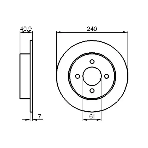 BOSCH Arka Fren Diski Düz 0986479104