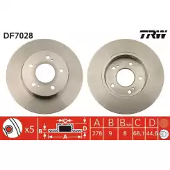 TRW Arka Fren Diski Düz DF7028