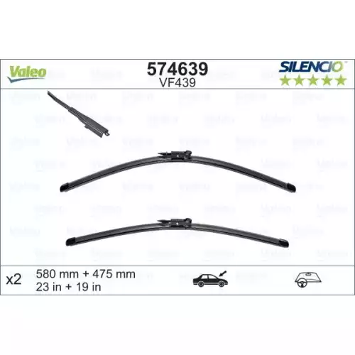 VALEO Silecek Süpürgesi Flatlı Muz Tipi 580+475Mm 574639