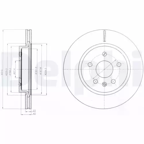 DELPHI Arka Fren Diski Havalı 315Mm BG4190