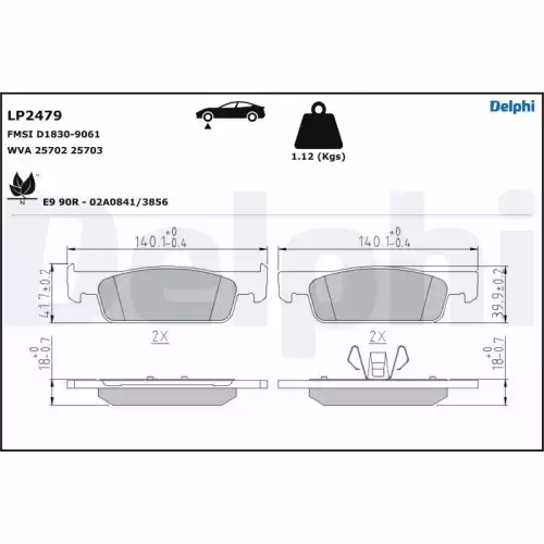 DELPHI Ön Fren Balatası Tk LP2479