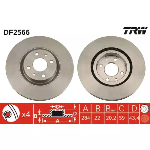 TRW Ön Fren Diski Takım DF2566