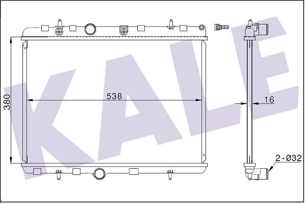 KALE Motor Su Radyatörü Brazing 16Mm