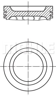 MAHLE Piston+Segman Std 82.70Mm