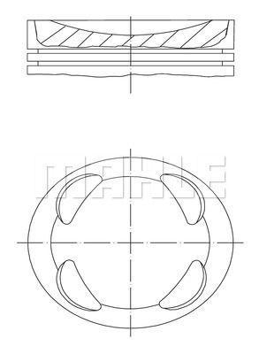 MAHLE Piston+Segman 77.01Mm