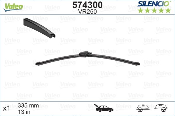 VALEO Silecek Süpürgesi X Trem Arka 335mm Flat Blade