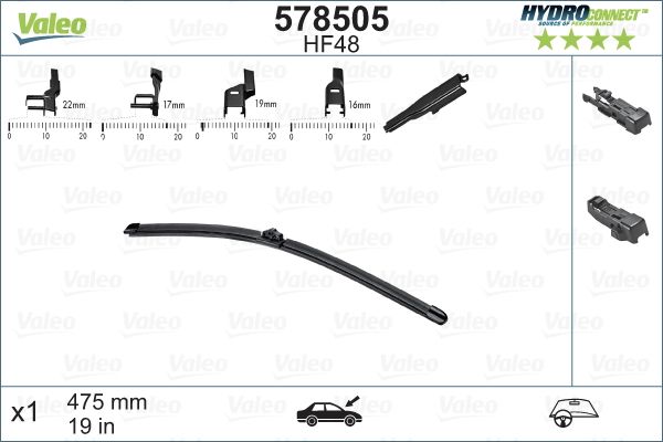 VALEO Ön Cam Silecek Süpürgesi Hydroconnect Hf48 X1 480 mm