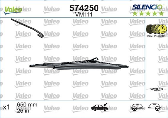 VALEO Silecek Süpürgesi Sılencıo Spoylerli X1 Vm111 650mm