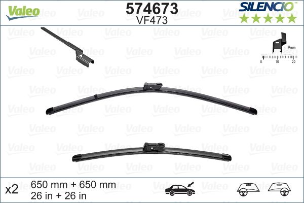 VALEO Silecek Süpürgesi Seti Vm473 650 650 mm Spoylerli