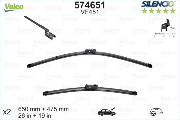 VALEO Silecek Süpürgesi Seti X Trem 650 480mm Vm451 Flat Blade