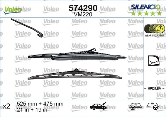 VALEO Silecek Süpürgesi Sılencıo X2 Vm220 525 475mm