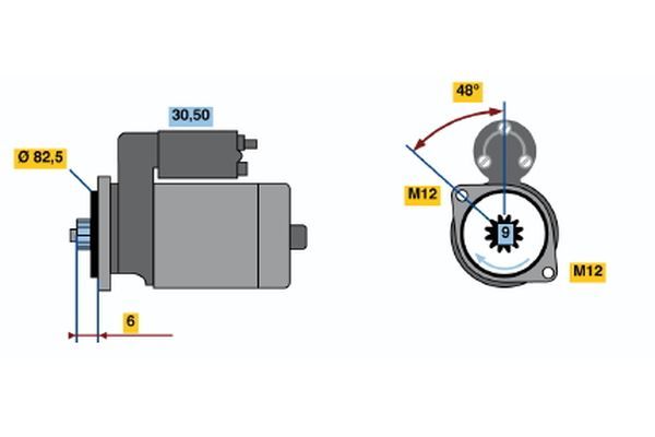 BOSCH Marş Motoru 12V 9 DIS 1,8 KW