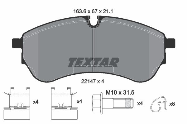 TEXTAR Ön Fren Balatası Fişsiz