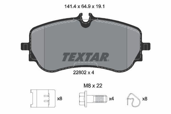 TEXTAR Arka Fren Balatası Fişsiz