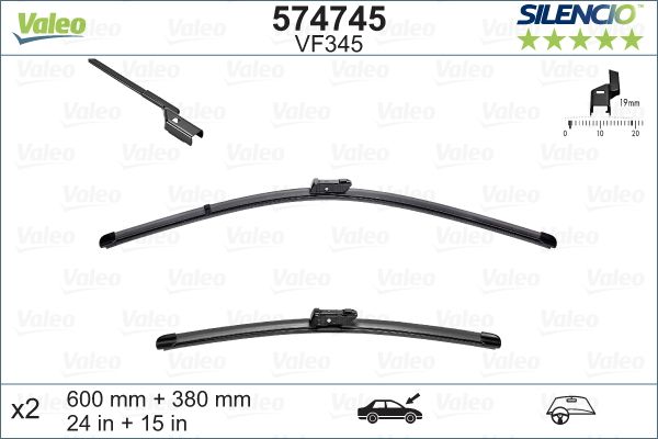 VALEO Ön Silecek Takımx-Trm Flat Blade Vm345 X2 600+380 Mm