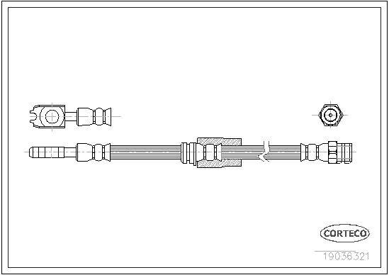 CORTECO Fren Hortumu Ön 633mm