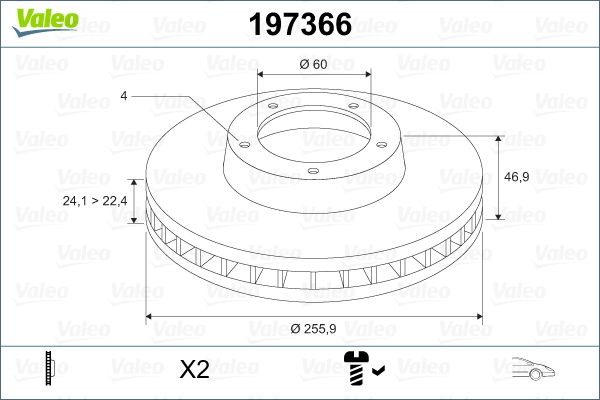 VALEO Ön Fren Diski Havalı 256Mm