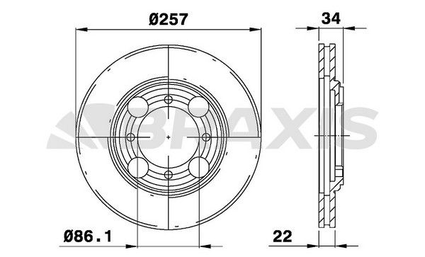 BRAXIS Ön Fren Diski Havalı 257Mm