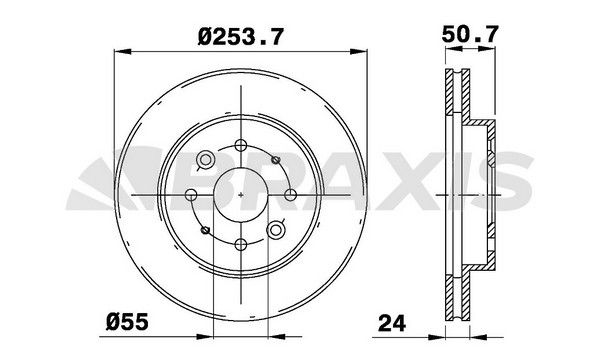 BRAXIS Ön Fren Diski 253Mm