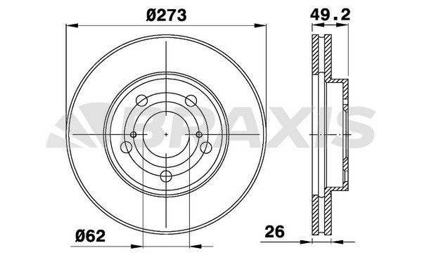 BRAXIS Ön Fren Diski Havalı 273Mm