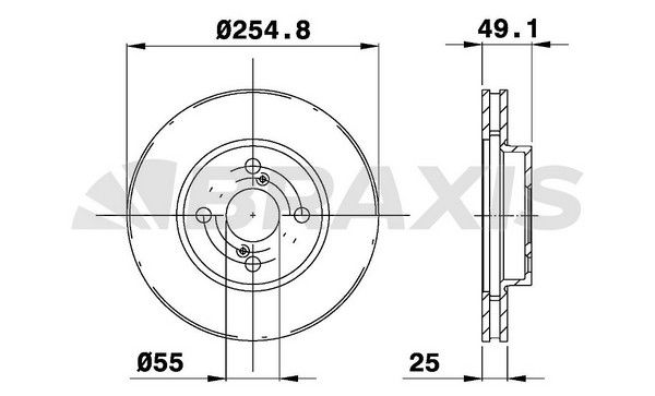 BRAXIS Ön Fren Diski Havalı 255Mm