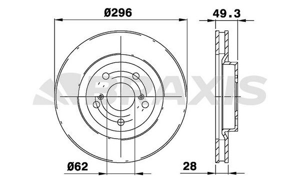 BRAXIS Ön Fren Diski Havalı 296Mm