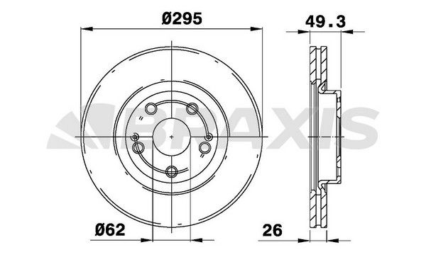 BRAXIS Ön Fren Diski Havalı 295Mm