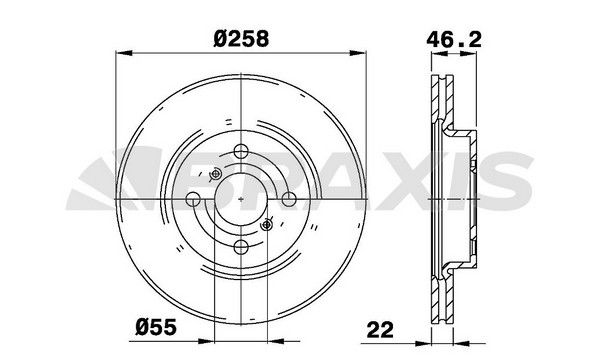 BRAXIS Ön Fren Diski Havalı 258Mm