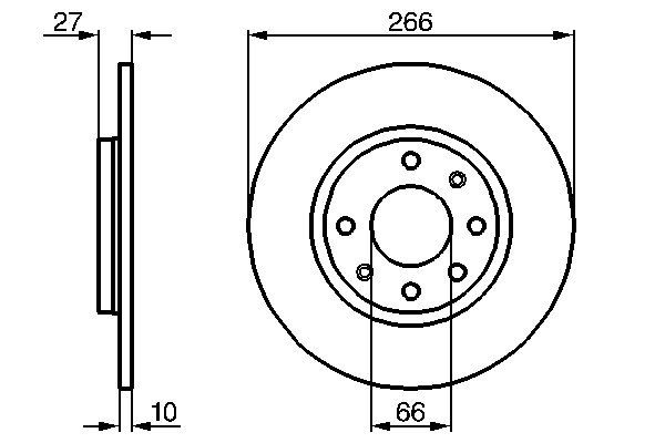 BOSCH Ön Fren Diski Düz Takım 266mm