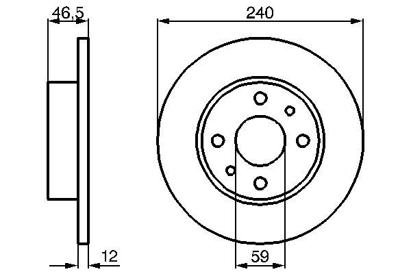 BOSCH Ön Fren Diski Düz 240.5Mm