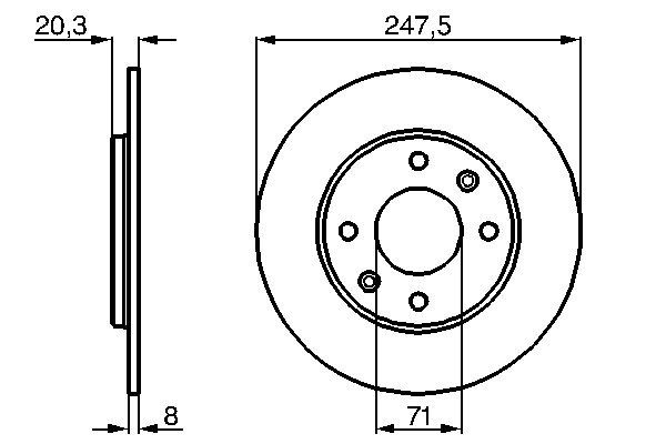 BOSCH Arka Fren Diski Düz 247Mm