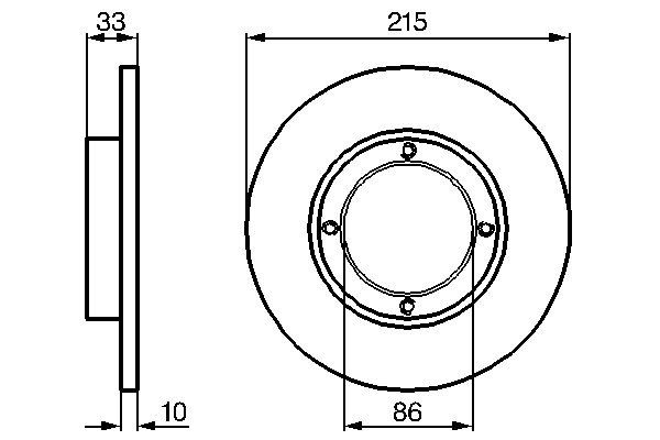 BOSCH Ön Fren Diski Düz 215 4Mm