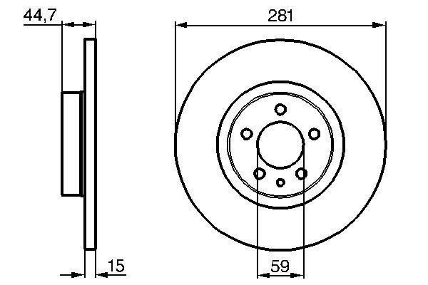 BOSCH Fren Diski Düz Ön 281Mm