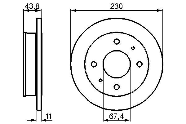 BOSCH Fren Diski Düz Ön 230 4Mm