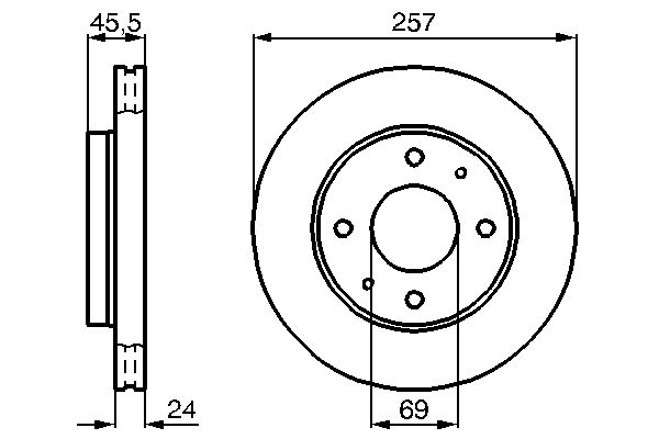 BOSCH Fren Diski Havalı Ön 257 4Mm