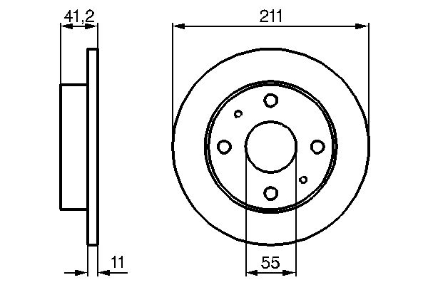 BOSCH Ön Fren Diski Düz Takım 211mm