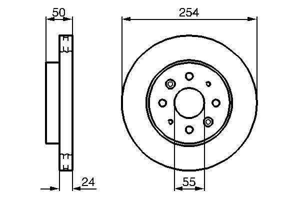 BOSCH Fren Diski Havalı Ön 254mm Adet