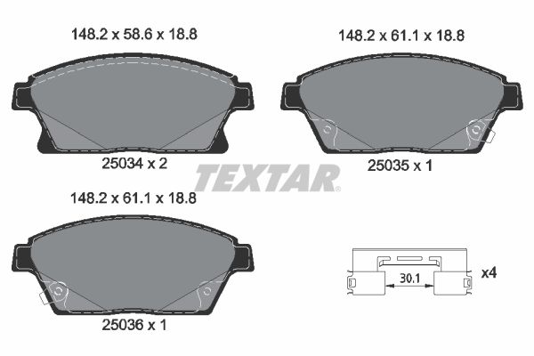 TEXTAR Ön Fren Balatası 16 Inch 300 Mm Dıskler Içın