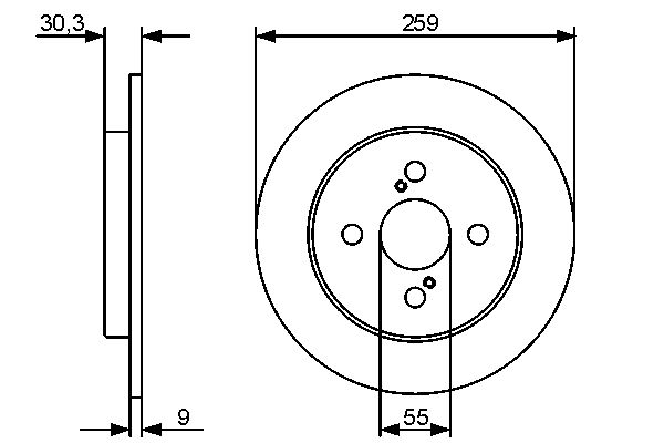 BOSCH Arka Fren Diski Düz 259 4Mm