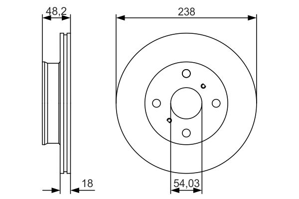 BOSCH Fren Diski Havalı Ön 238Mm