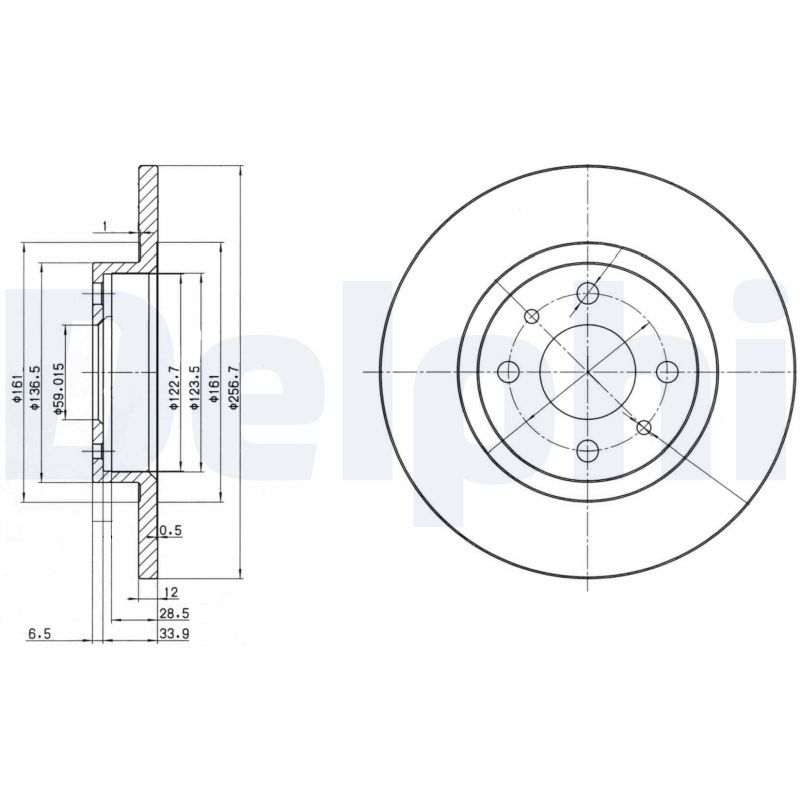 DELPHI Ön Fren Diski 257Mm