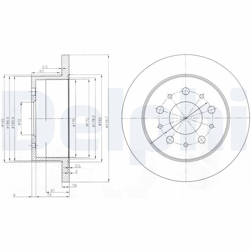 DELPHI Arka Fren Diski 280Mm