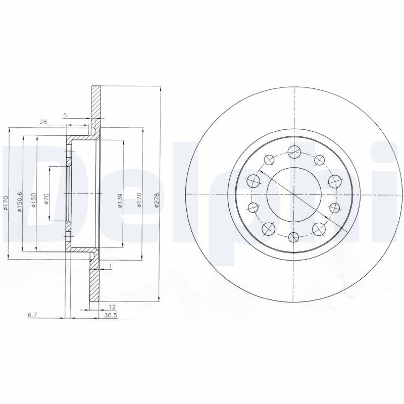 DELPHI Arka Fren Diski Takım 278mm