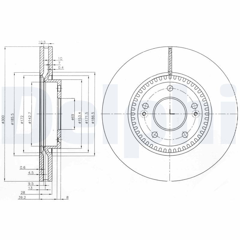 DELPHI Ön Fren Diski Havalı 300 5