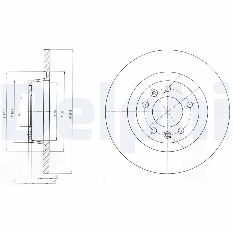 DELPHI Arka Fren Diski 290Mm